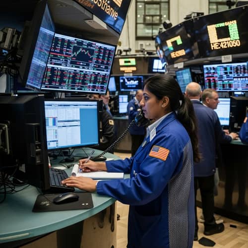 Professional Stock Exchange Trader Engaged in Market Activity