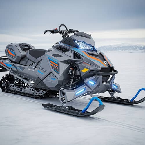 Robust and Powerful Snowmobile with Sleek Ski Module