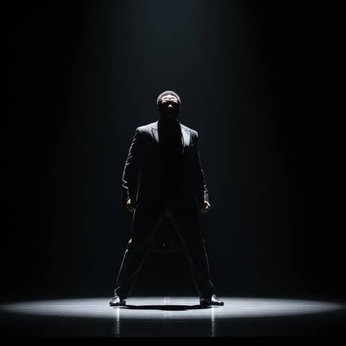 Dynamic African American Male Opera Singer Silhouette Performance
