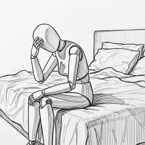 Frustrated Mannequin Sketch: Sleepless Night