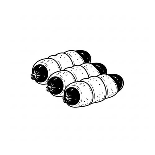 Minimalistic Sausages in Dough Logo Design