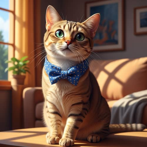 Jubilant Feline in Warm Sunlight | Happy Cat Image