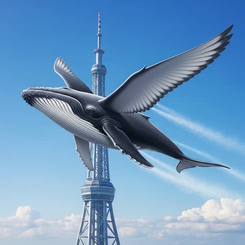 Majestic Flying Whale Soaring by Valcon