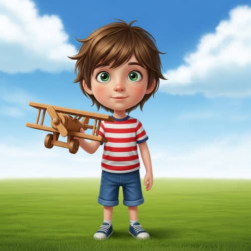 Innocent Child with Toy Airplane: Symbol of Dreams and Adventure