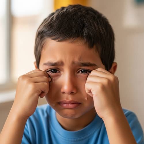South Asian Boy Crying: Emotional Portraits