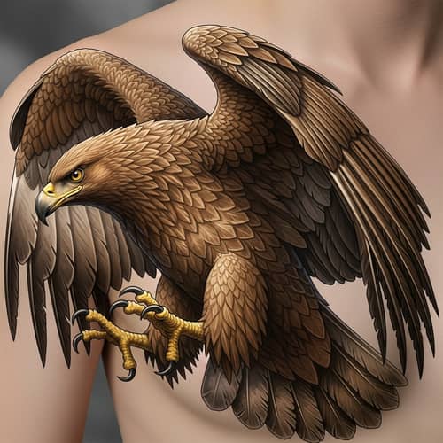 Realistic Eagle Tattoo Design for Right Pectoral