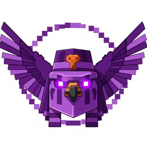 Minecraft-Inspired Horus Logo in Purple Style