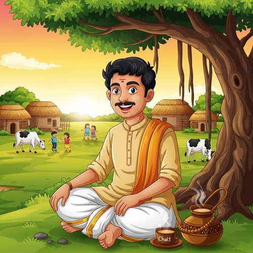Prasanth: Traditional Indian Attire in Village Setting