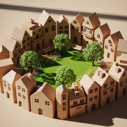 Simple Community: Unity and Togetherness in Intricately Carved Wooden Houses