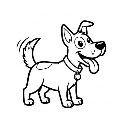 Playful Dog Cartoon Drawing for Kids | Classic Style - Pre-1912 Era
