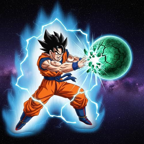 Epic Anime Scene: Son Goku Shatters Green Planet