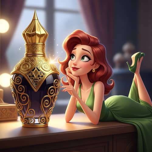 Elegant Gucci Perfume Bottle with Cartoon Character