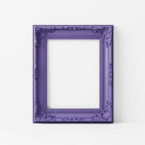 Elegant Lavender Frame on White Background