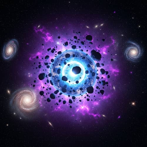 Exploding Earth in Universe: Stunning Cosmic Scene