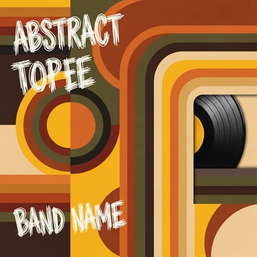 Vintage Abstract 1970s Album Cover Design | Geometric Shapes & Earthy Tones