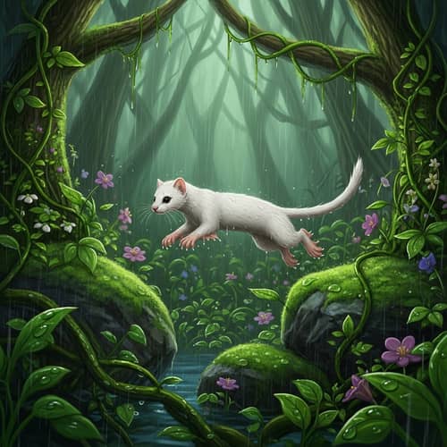Enchanting Rain World Slugcat in Lush Forest Scene