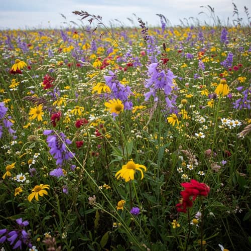 Abstract Wildflowers Field Art - Nature's Splendor