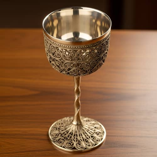 Intricately Crafted Goblet with Delicate Filigree Patterns