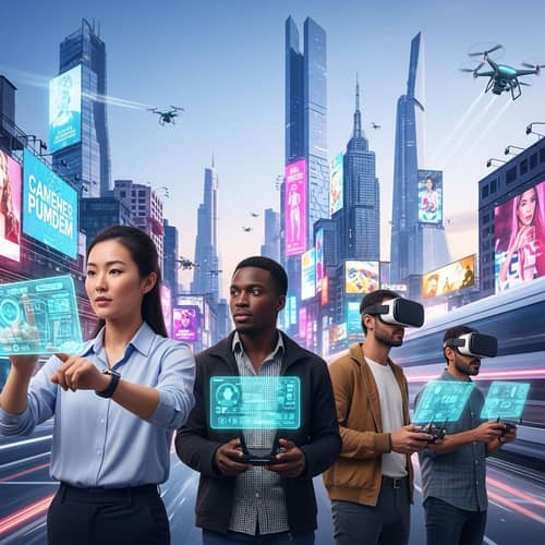 Futuristic Technology Cityscape - High-Tech Diversity