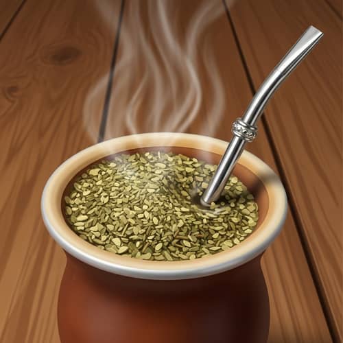 Steaming Cup of Mate: Traditional South American Drink