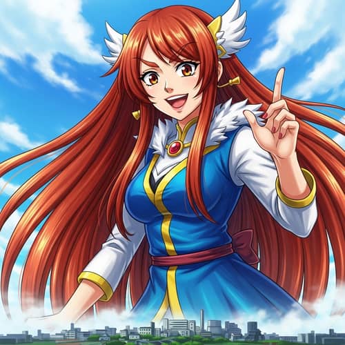 Anime Giantess Nami | Vibrant Colors and Bold Outlines