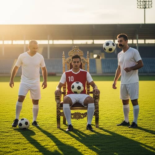 Soccer Icons: Ronaldo, Messi, and Haland in Action