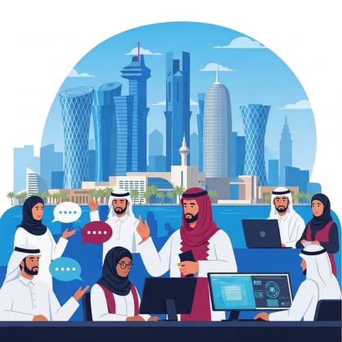 Qatar's Commitment to Combat Terrorism & Extremism | Diverse Society Illustration
