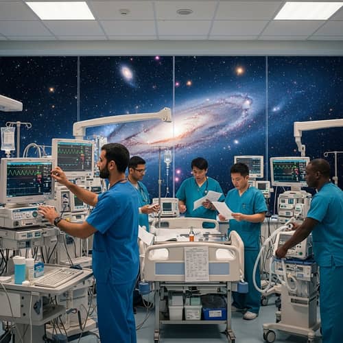 Middle-Eastern Medical Engineer at Government Hospital | Realistic Scene