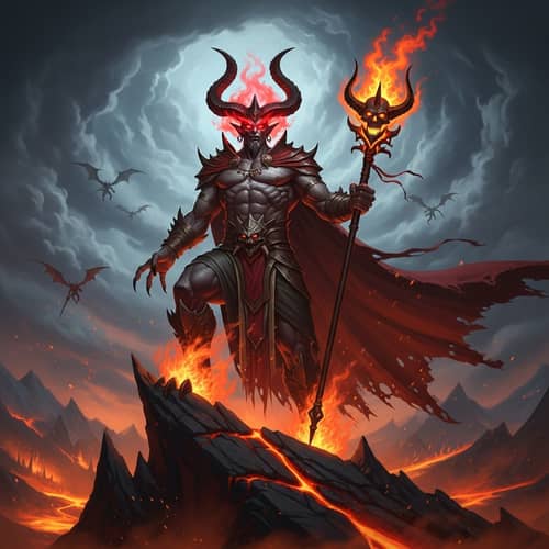 Mighty Demon King | Fiery Aura & Burning Scepter