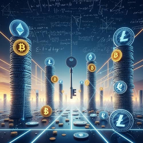 Cryptocurrency Surrealist Landscape | Blockchain Technology Artwork