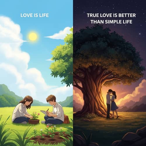 Philosophies of Love: 'Love is Life' vs 'True Love' - A Visual Story