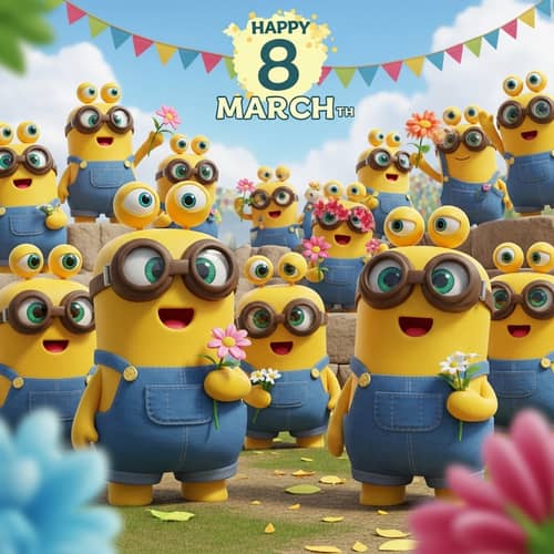 Cheerful Minions Celebrate 8th of March | Playful Gathering