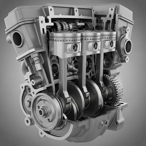 Detailed Mechanical Engine Image | Inner Workings and Pistons