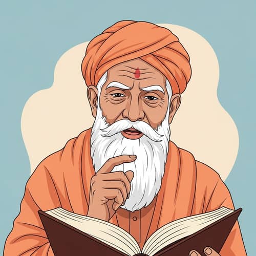 Elderly South Asian Man Discussing Sacred Text | Wisdom & Calm