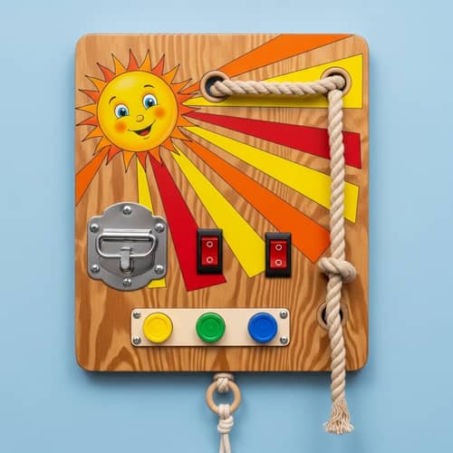 Wooden Busy Board Toy with Interactive Features | Fun Learning Toy