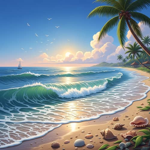 Tranquil Seaside Scene | Ocean View Photo