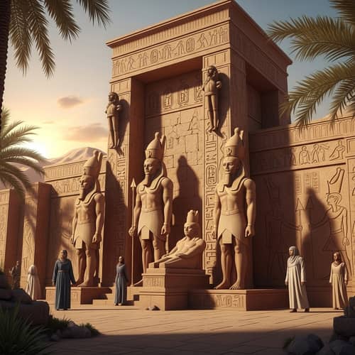 Ancient Empire Soldiers Memorial in Sandstone - Egypt Tribute