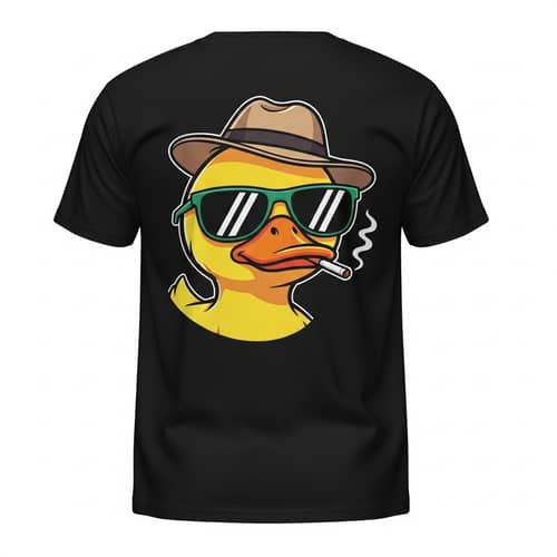 Adorable Yellow Duck Cartoon T-shirt Design