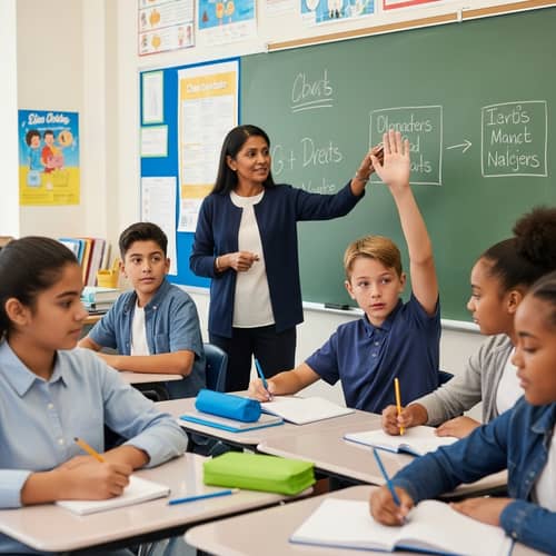 Diverse Classroom Learning Environment - Engaged Students & Passionate Teacher