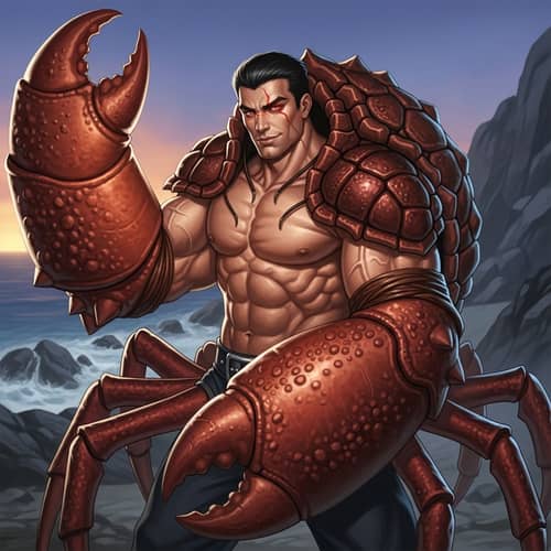 Crab-like Masculine Figure with Robust Physique
