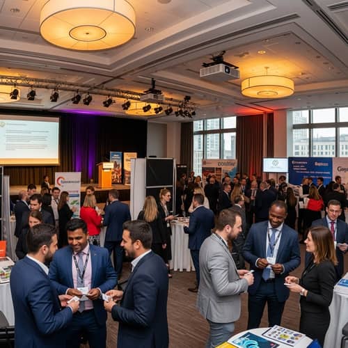 Professional Business Event with Diverse Attendees