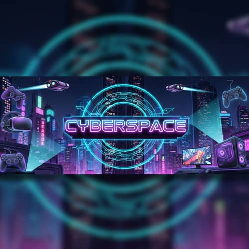 CyberSpace Gaming Club - Future-Tech Neon Aesthetic