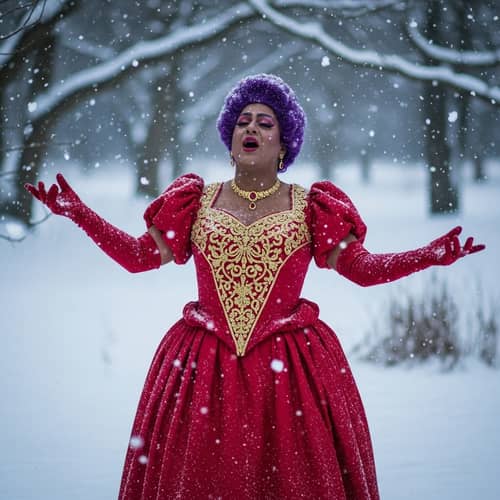 Jinx in the Snow: A Stunning Winter Opera Scene