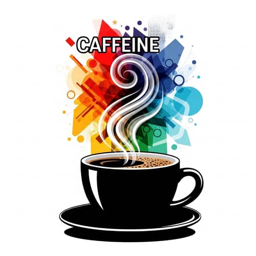 Vivid Caffeine Energy: Bold Cup of Coffee with Energetic Steam