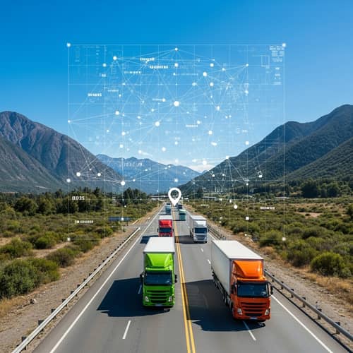 Fleet GPS Tracking in Chile | Trucks on Scenic Highway