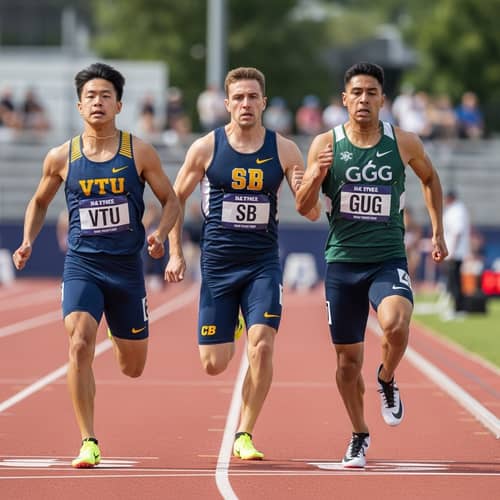 Intense Track Race: VTU vs. SB vs. GUG - Exciting Athletic Competition