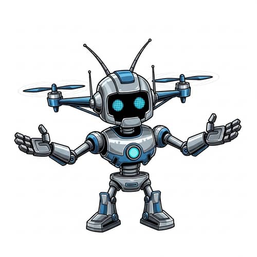 Friendly Robot Mascot for Drones Design