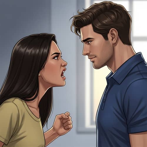Emotional Scene: Filipino Girl and Australian Man Expressing Deep Affection