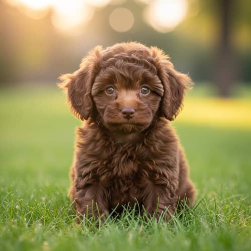 Adorable Teacup Poodle in Grass Park | Cute Tiny Dog
