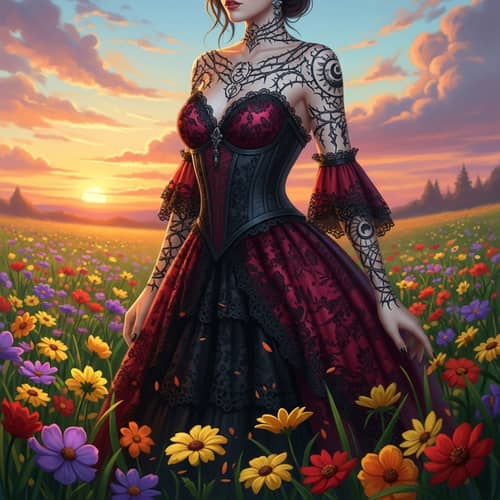 Gothic Beauty in Stunning Sunset Setting